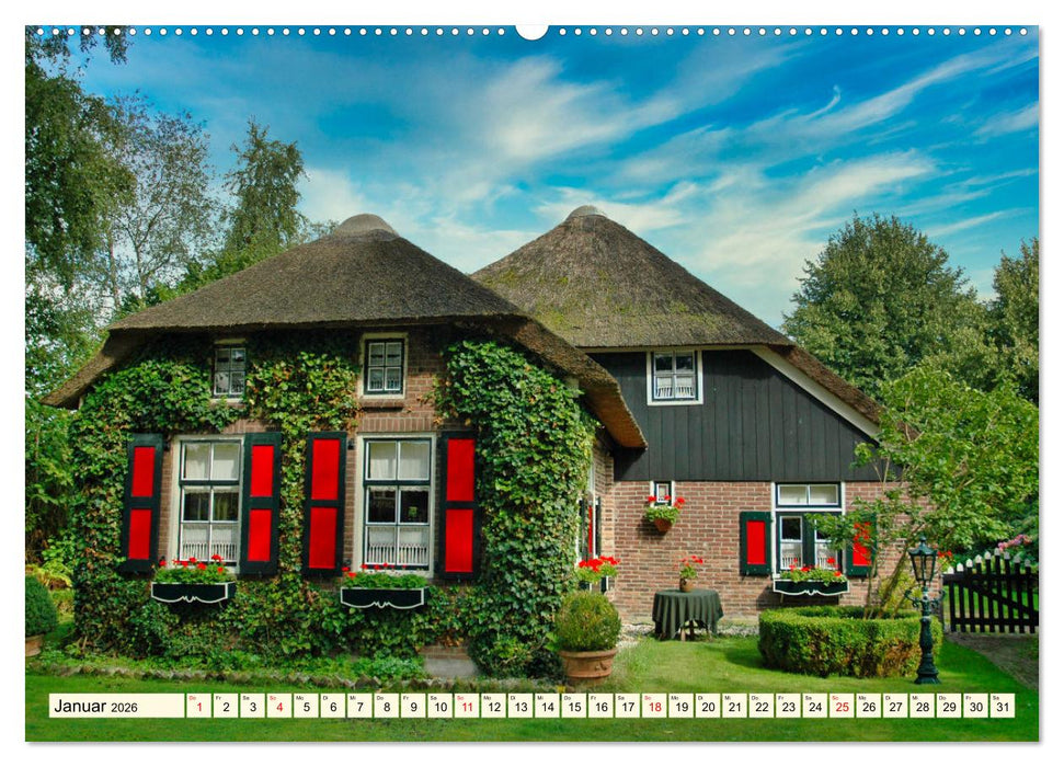 Idyllische Reetdachhäuser (CALVENDO Premium Wandkalender 2026)