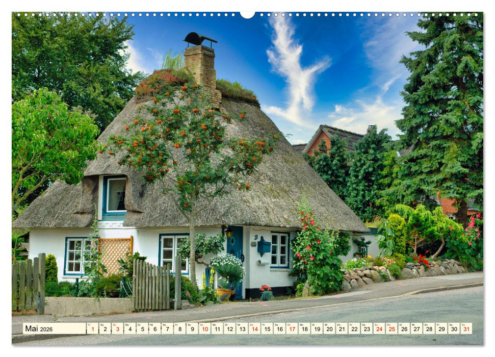 Idyllische Reetdachhäuser (CALVENDO Premium Wandkalender 2026)