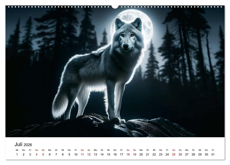 Kanadische Küstenwölfe (CALVENDO Premium Wandkalender 2026)
