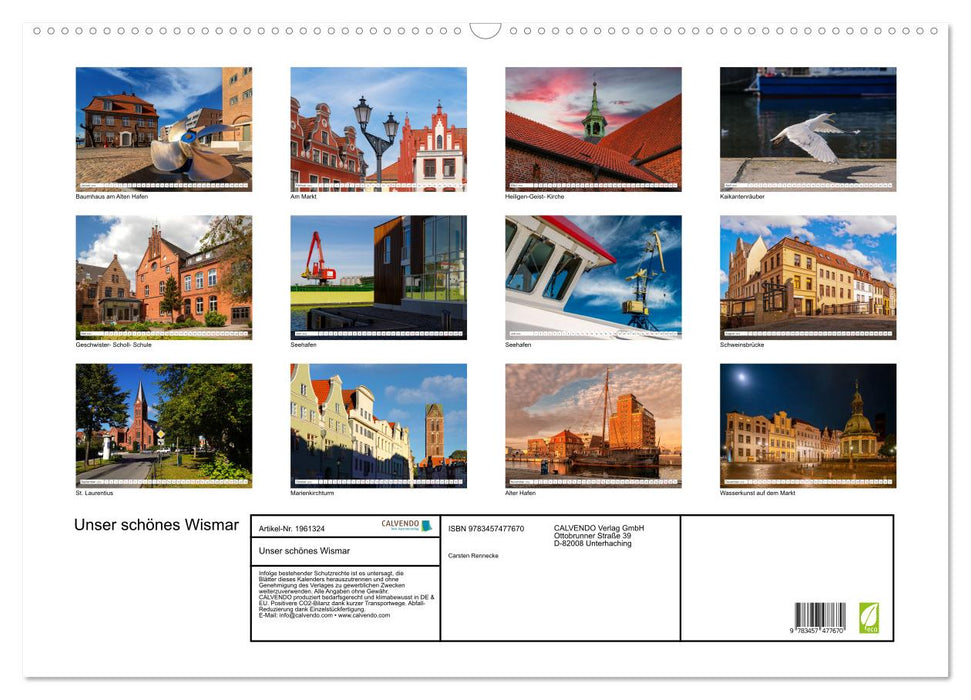Unser schönes Wismar (CALVENDO Wandkalender 2026)
