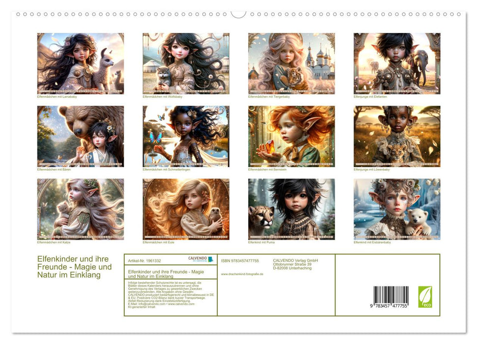Elfenkinder und ihre Freunde - Magie und Natur im Einklang (CALVENDO Premium Wandkalender 2026)