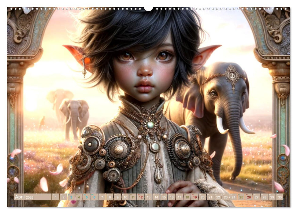 Elfenkinder und ihre Freunde - Magie und Natur im Einklang (CALVENDO Premium Wandkalender 2026)