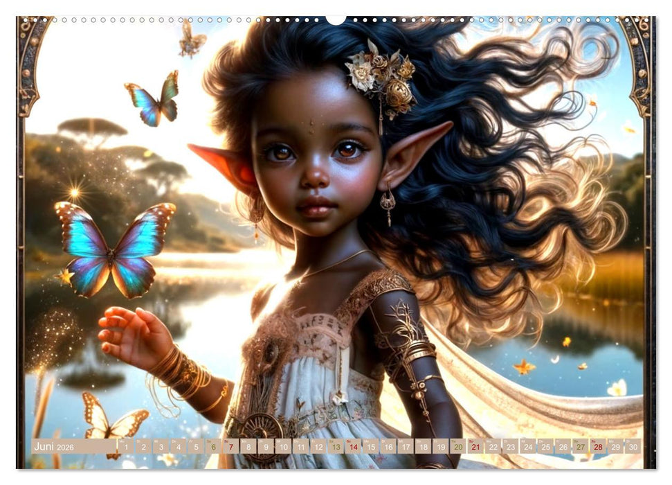 Elfenkinder und ihre Freunde - Magie und Natur im Einklang (CALVENDO Premium Wandkalender 2026)