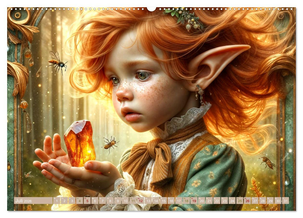 Elfenkinder und ihre Freunde - Magie und Natur im Einklang (CALVENDO Premium Wandkalender 2026)