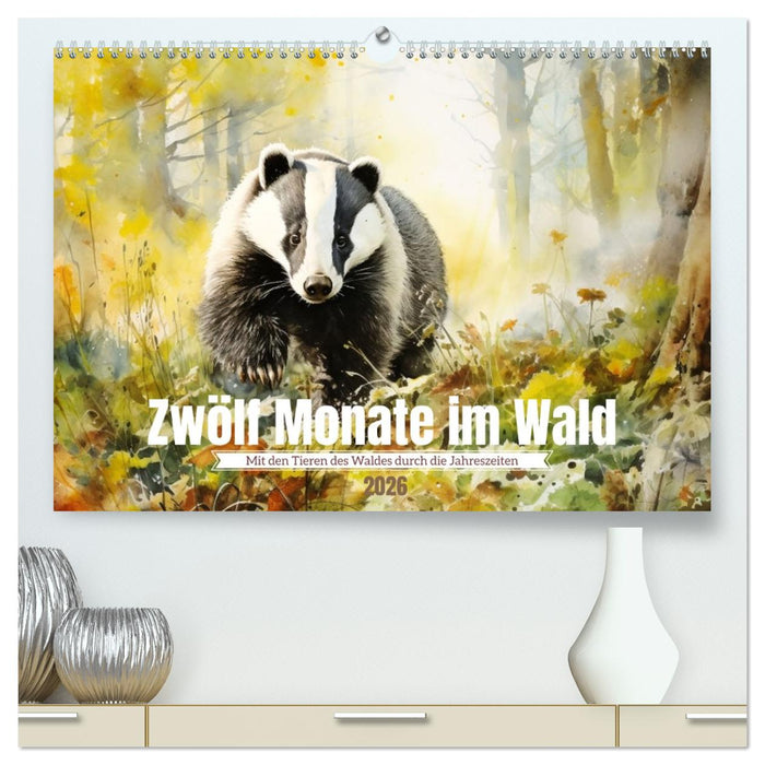 Zwölf Monate im Wald (CALVENDO Premium Wandkalender 2026)
