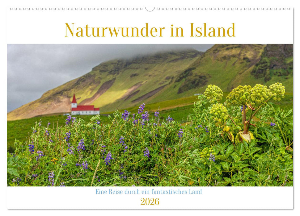 Naturwunder in Island (CALVENDO Wandkalender 2026)