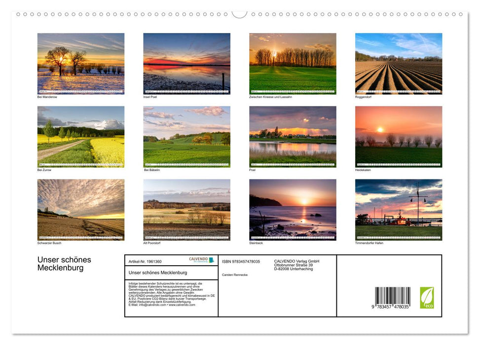 Unser schönes Mecklenburg (CALVENDO Premium Wandkalender 2026)
