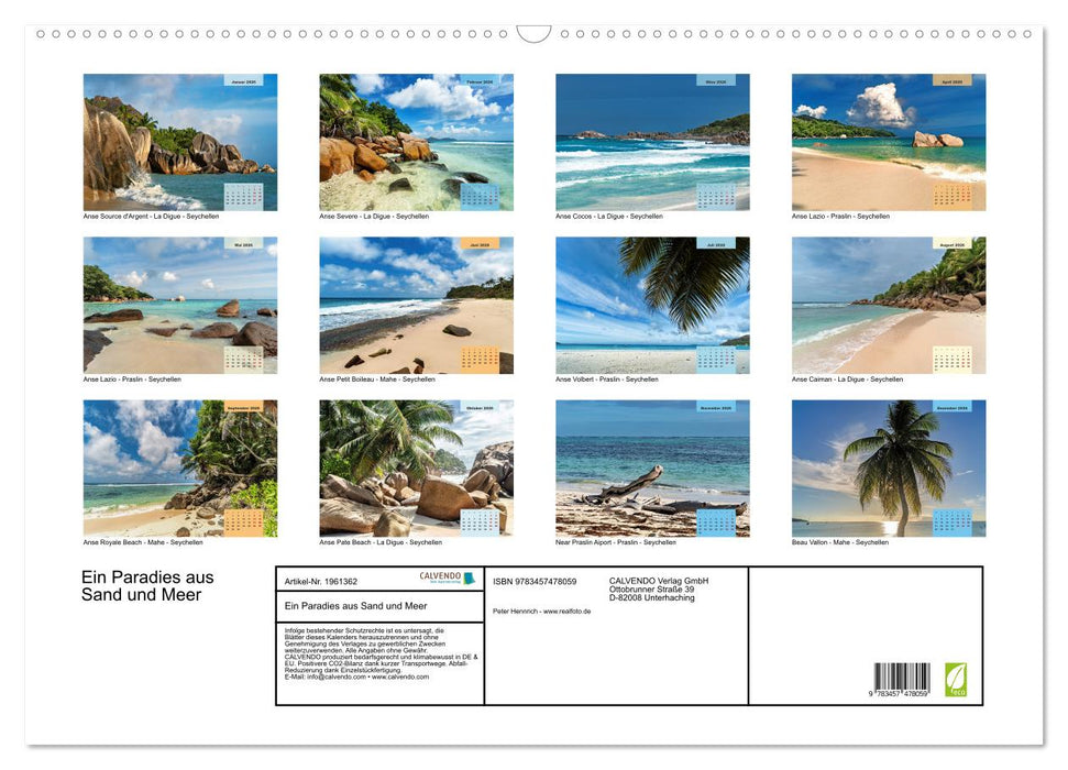 Ein Paradies aus Sand und Meer (CALVENDO Wandkalender 2026)