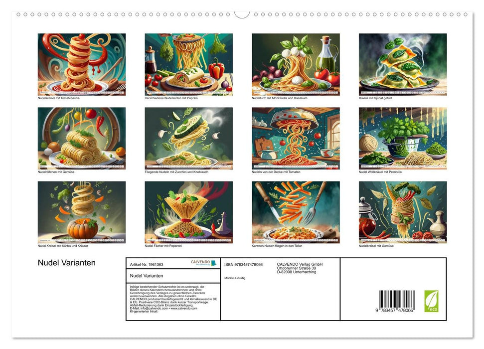 Nudel Varianten (CALVENDO Premium Wandkalender 2026)