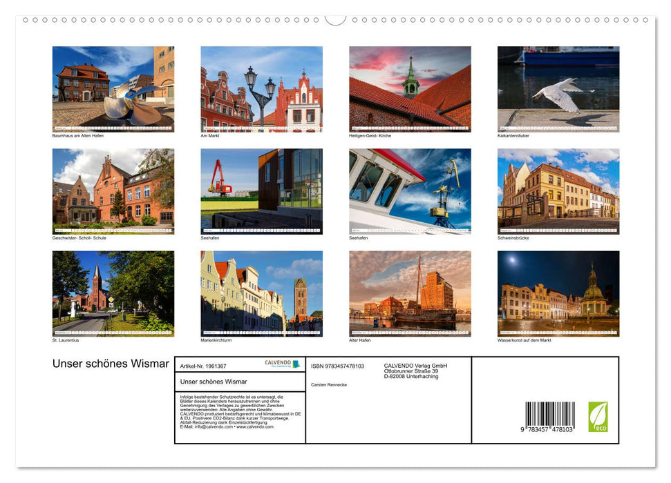Unser schönes Wismar (CALVENDO Premium Wandkalender 2026)