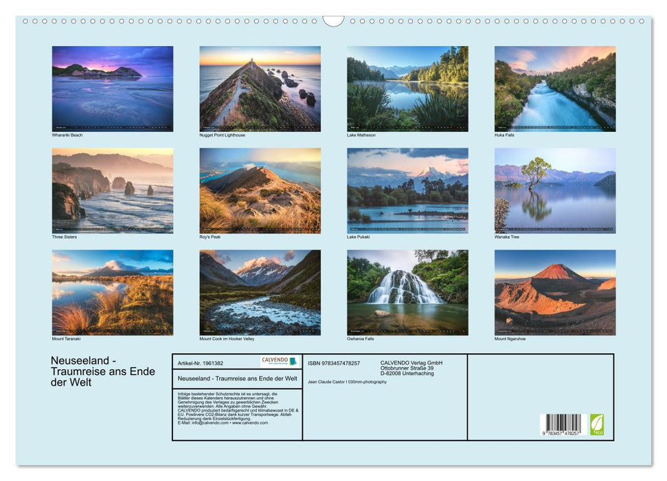 Neuseeland - Traumreise ans Ende der Welt (CALVENDO Wandkalender 2026)