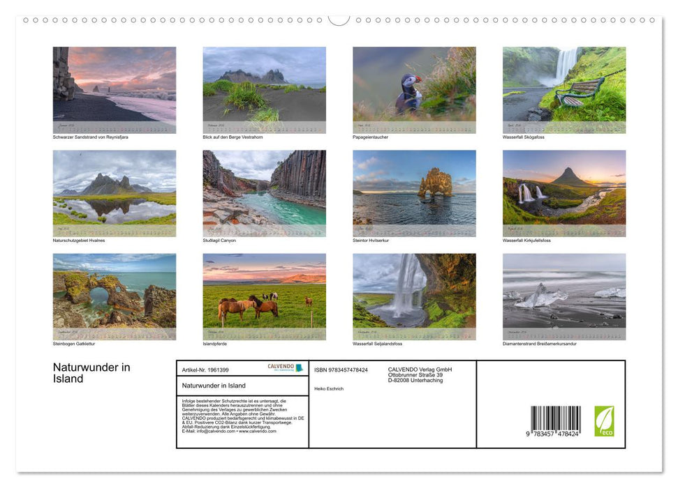 Naturwunder in Island (CALVENDO Premium Wandkalender 2026)