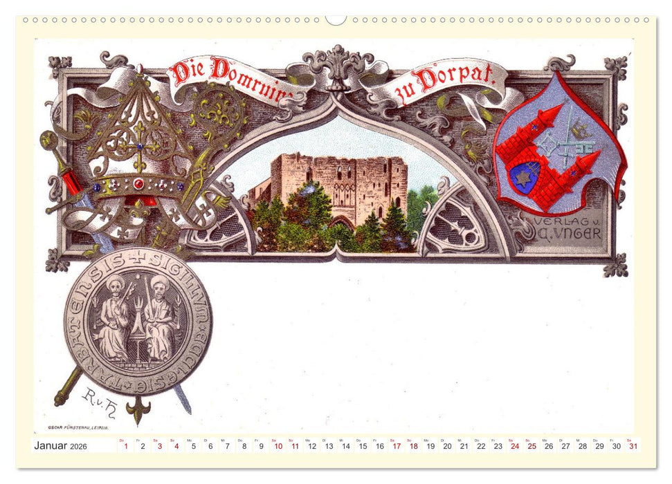 Gruss aus Dorpat - Tartu in historischen Ansichten (CALVENDO Premium Wandkalender 2026)