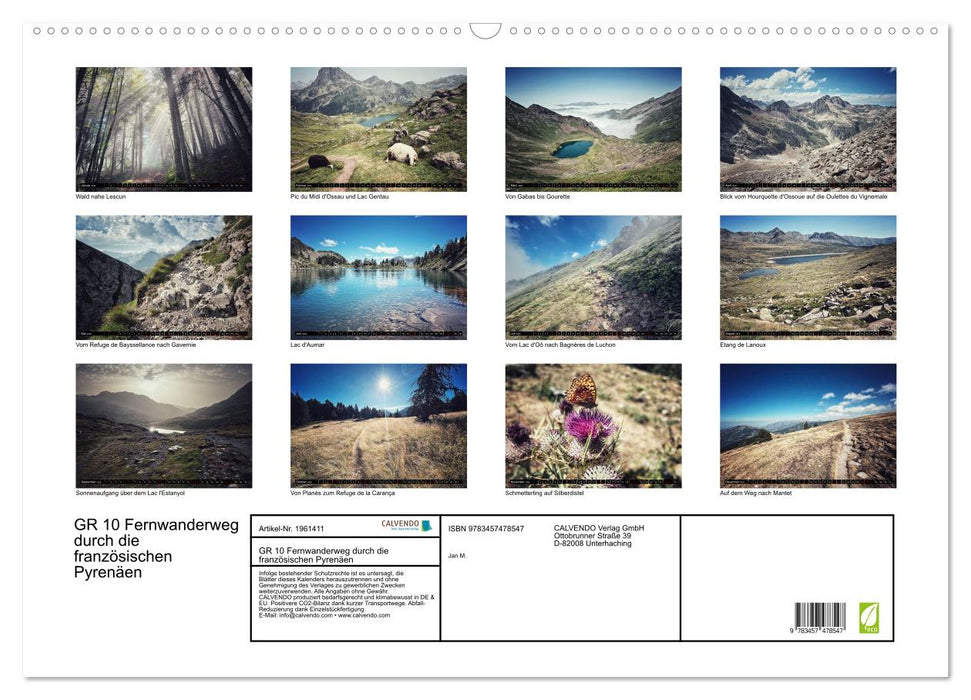 GR 10 Fernwanderweg durch die französischen Pyrenäen (CALVENDO Wandkalender 2026)