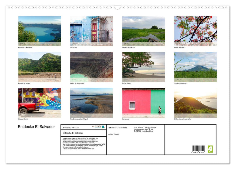 Entdecke El Salvador (CALVENDO Wandkalender 2026)