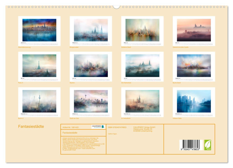 Fantasiestädte (CALVENDO Premium Wandkalender 2026)