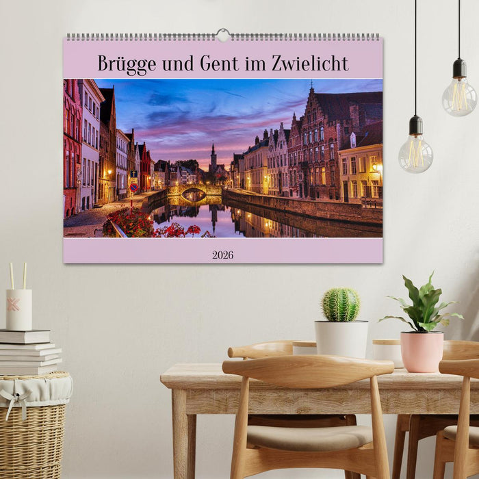 Brügge und Gent im Zwielicht (CALVENDO Wandkalender 2026)
