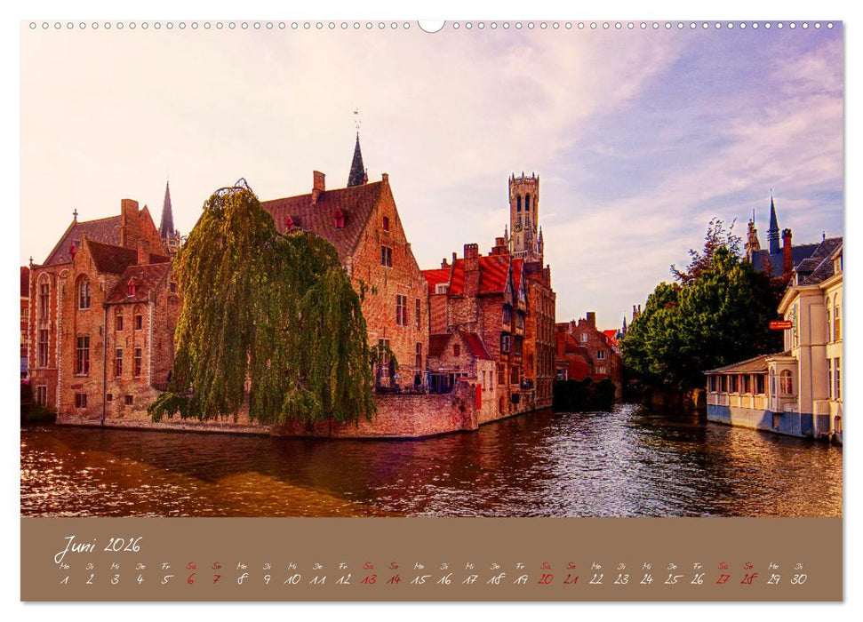 Brügge und Gent im Zwielicht (CALVENDO Wandkalender 2026)