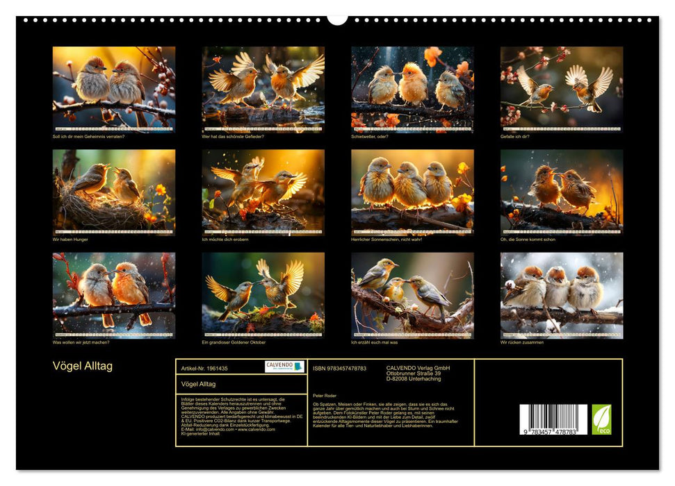 Vögel Alltag (CALVENDO Premium Wandkalender 2026)