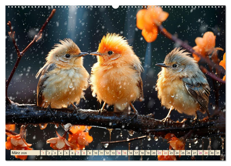 Vögel Alltag (CALVENDO Premium Wandkalender 2026)