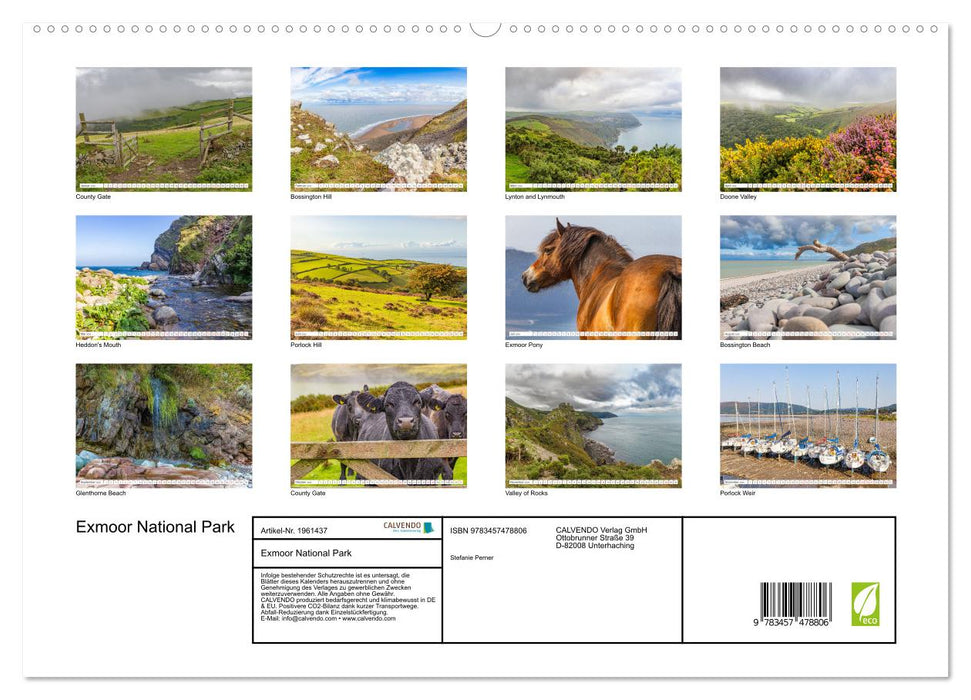 Exmoor National Park (CALVENDO Premium Wandkalender 2026)