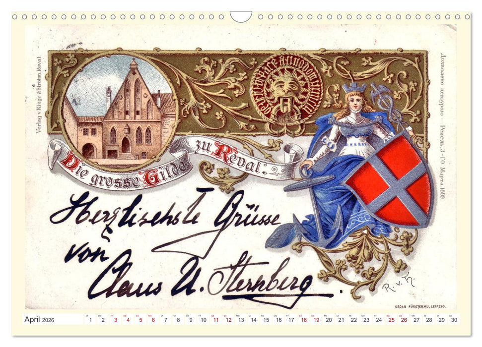GRUSS AUS REVAL - Estlands Hauptstadt in alten Ansichten (CALVENDO Wandkalender 2026)