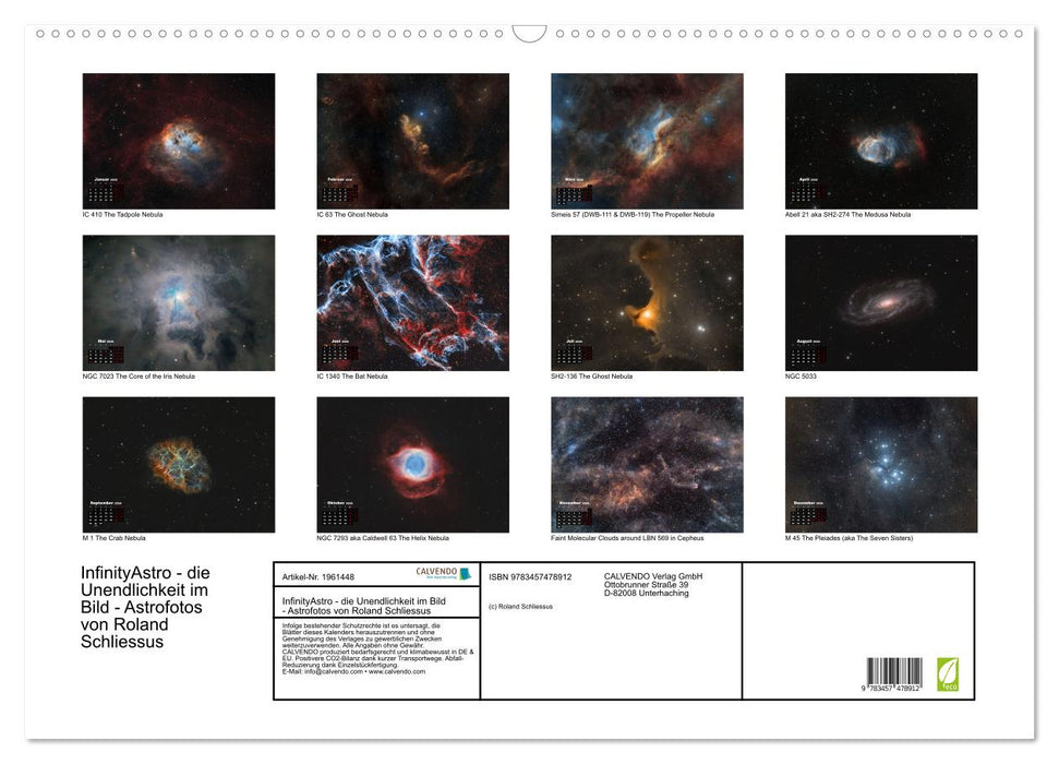 InfinityAstro - die Unendlichkeit im Bild - Astrofotos von Roland Schliessus (CALVENDO Wandkalender 2026)