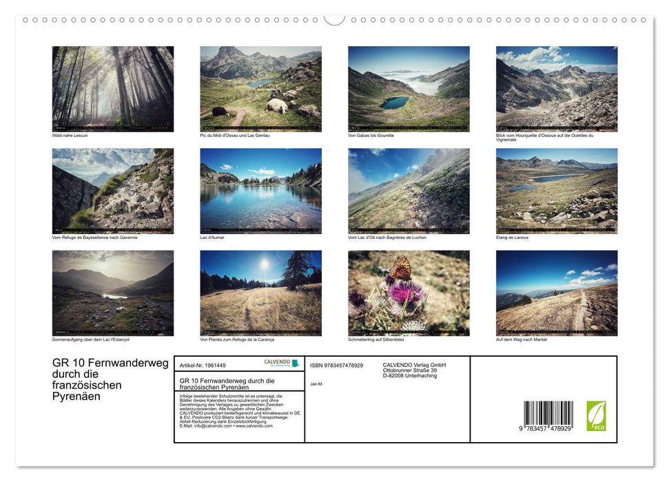 GR 10 Fernwanderweg durch die französischen Pyrenäen (CALVENDO Premium Wandkalender 2026)