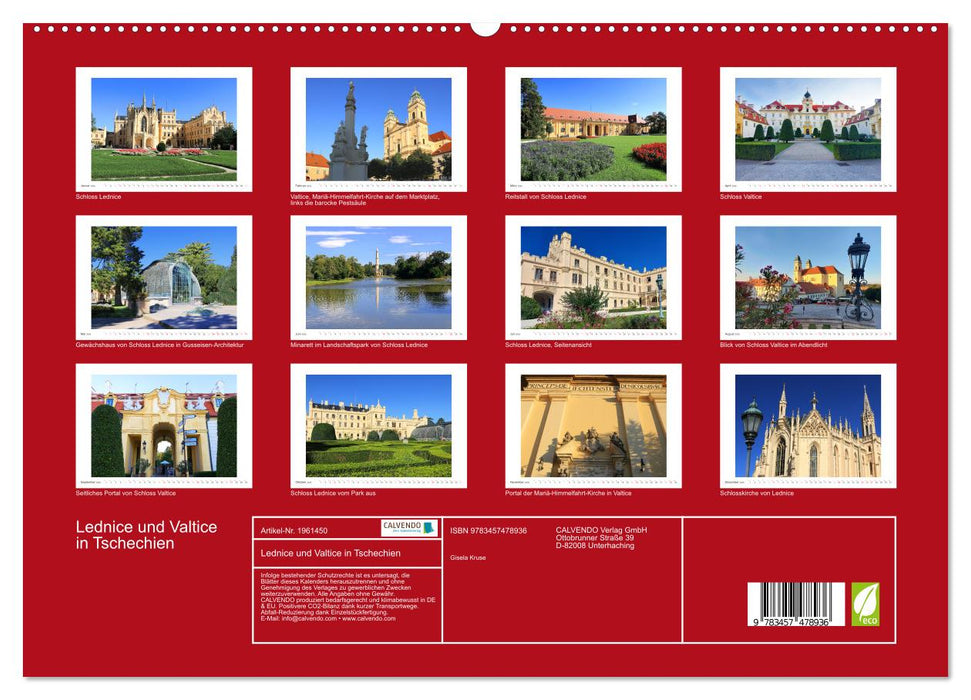 Lednice und Valtice in Tschechien (CALVENDO Premium Wandkalender 2026)