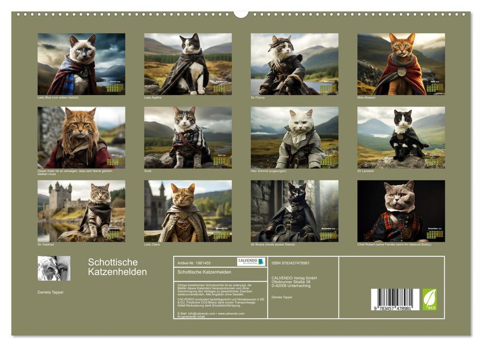 Schottische Katzenhelden (CALVENDO Premium Wandkalender 2026)