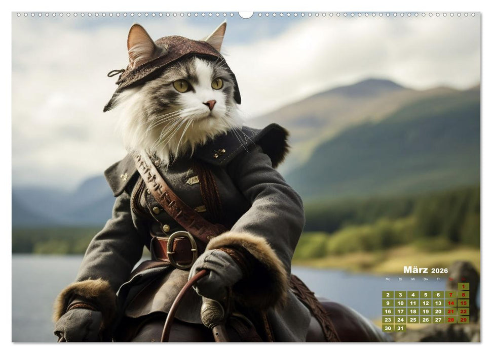 Schottische Katzenhelden (CALVENDO Premium Wandkalender 2026)