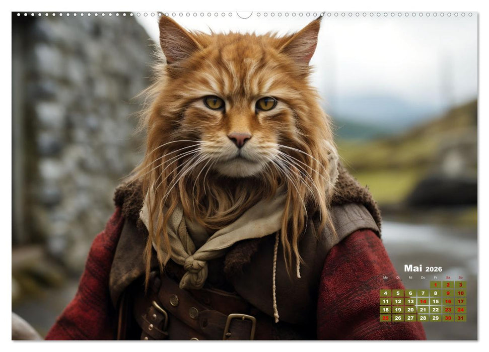 Schottische Katzenhelden (CALVENDO Premium Wandkalender 2026)