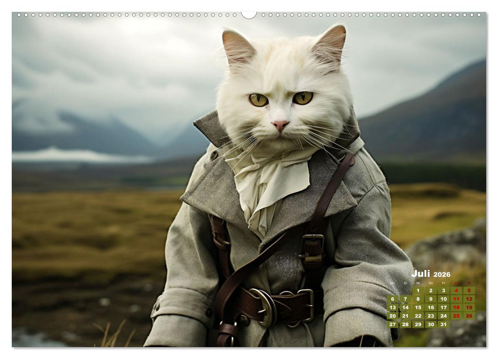 Schottische Katzenhelden (CALVENDO Premium Wandkalender 2026)