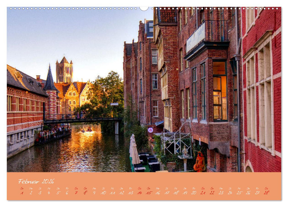 Brügge und Gent im Zwielicht (CALVENDO Premium Wandkalender 2026)