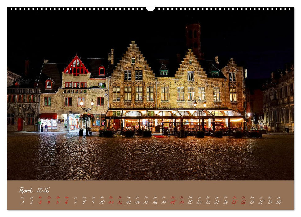 Brügge und Gent im Zwielicht (CALVENDO Premium Wandkalender 2026)