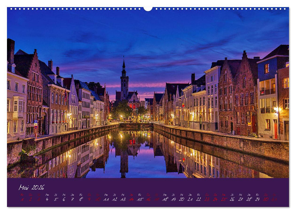 Brügge und Gent im Zwielicht (CALVENDO Premium Wandkalender 2026)