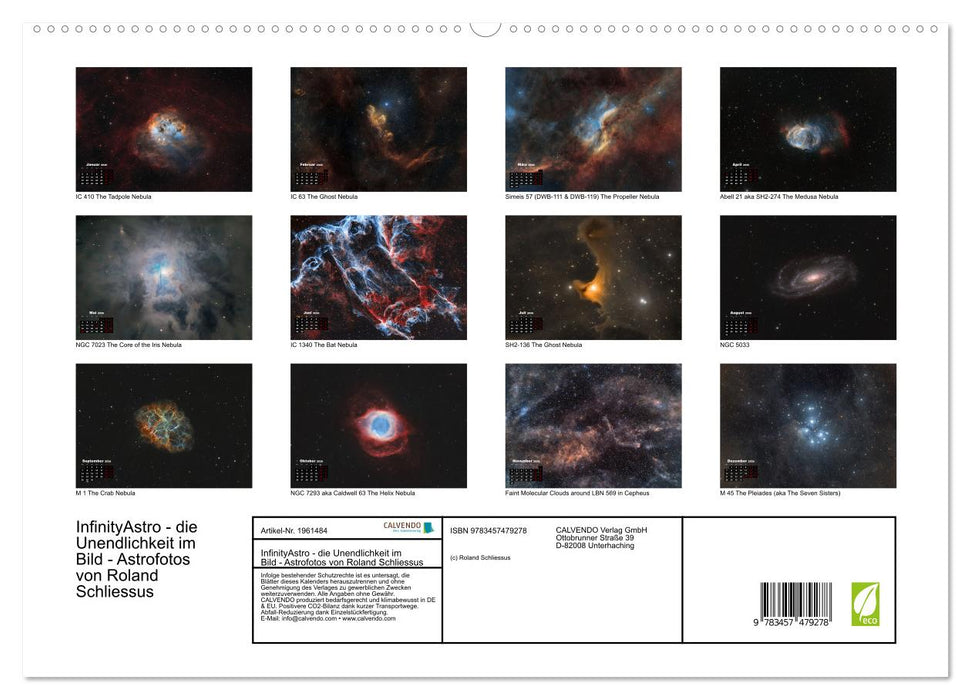 InfinityAstro - die Unendlichkeit im Bild - Astrofotos von Roland Schliessus (CALVENDO Premium Wandkalender 2026)