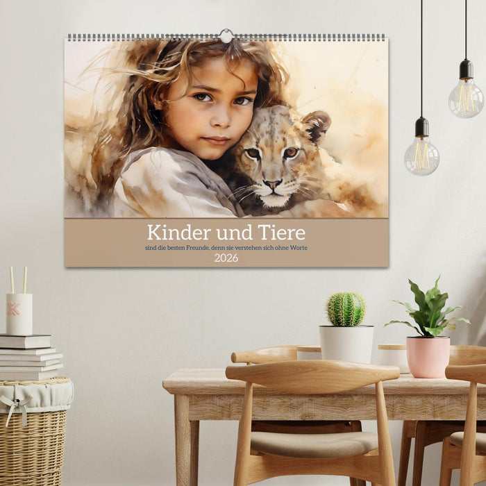 Kinder und Tiere (CALVENDO Wandkalender 2026)