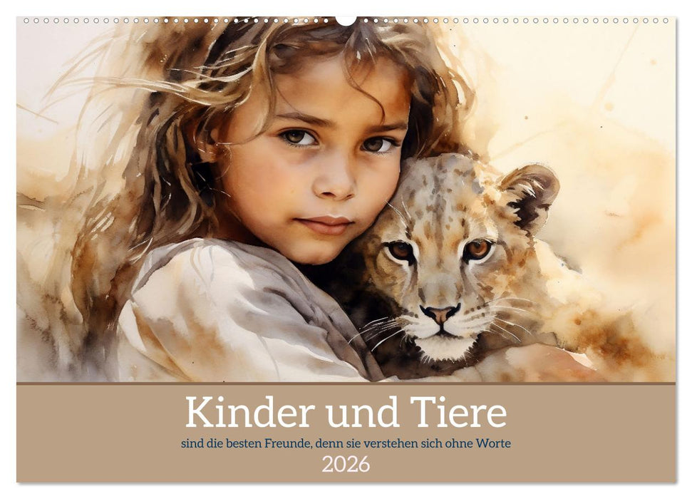 Kinder und Tiere (CALVENDO Wandkalender 2026)