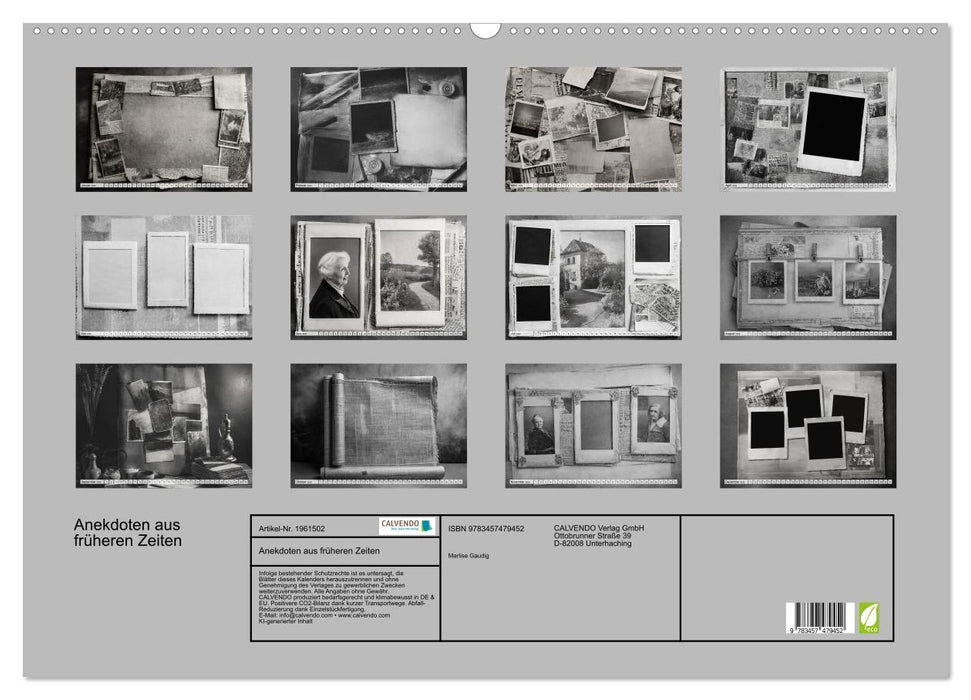 Anekdoten aus früheren Zeiten (CALVENDO Wandkalender 2026)