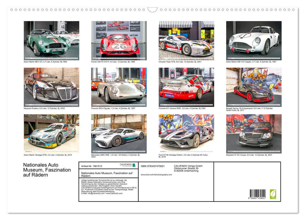 Nationales Auto Museum, Faszination auf Rädern (CALVENDO Wandkalender 2026)