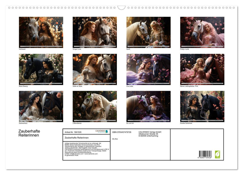 Zauberhafte Reiterinnen (CALVENDO Wandkalender 2026)
