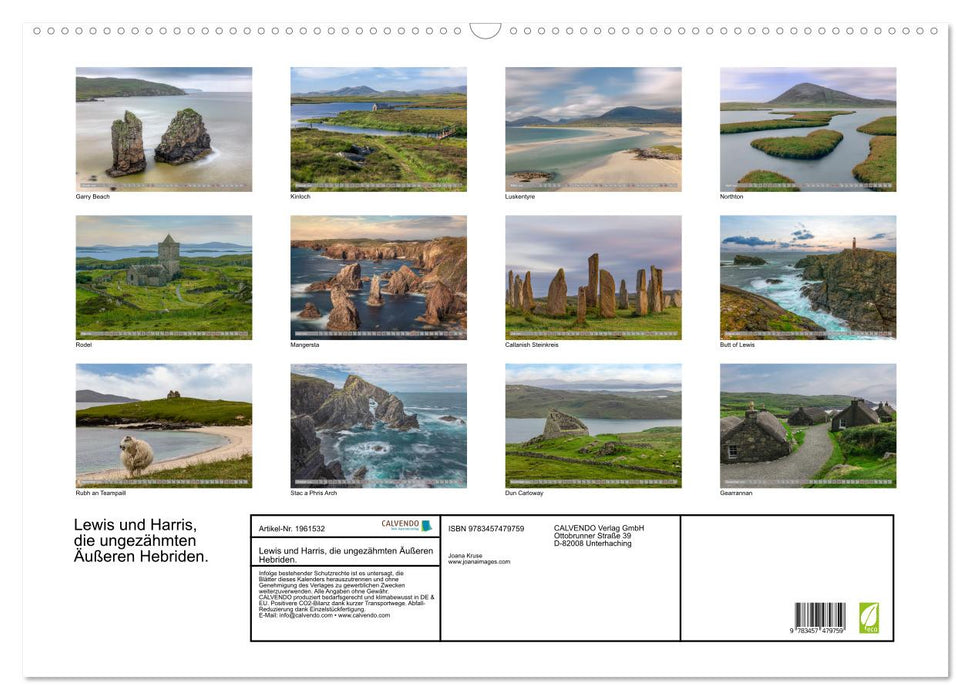 Lewis und Harris, die ungezähmten Äußeren Hebriden. (CALVENDO Wandkalender 2026)