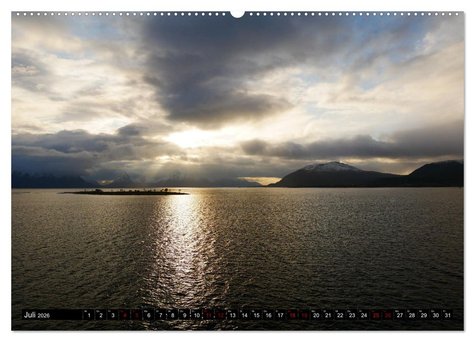 Bergen - Kirkenes - Bergen mit dem Postschiff (CALVENDO Premium Wandkalender 2026)