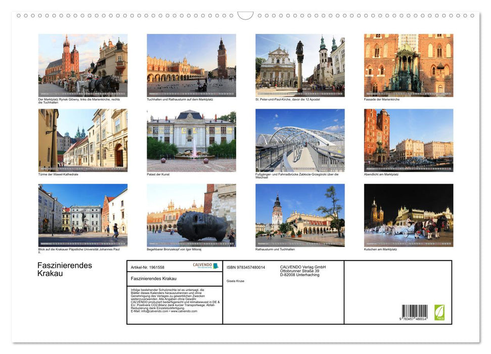 Faszinierendes Krakau (CALVENDO Wandkalender 2026)