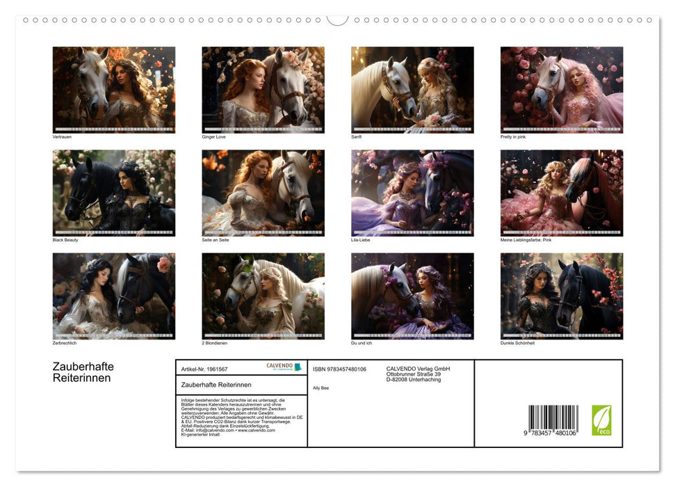 Zauberhafte Reiterinnen (CALVENDO Premium Wandkalender 2026)