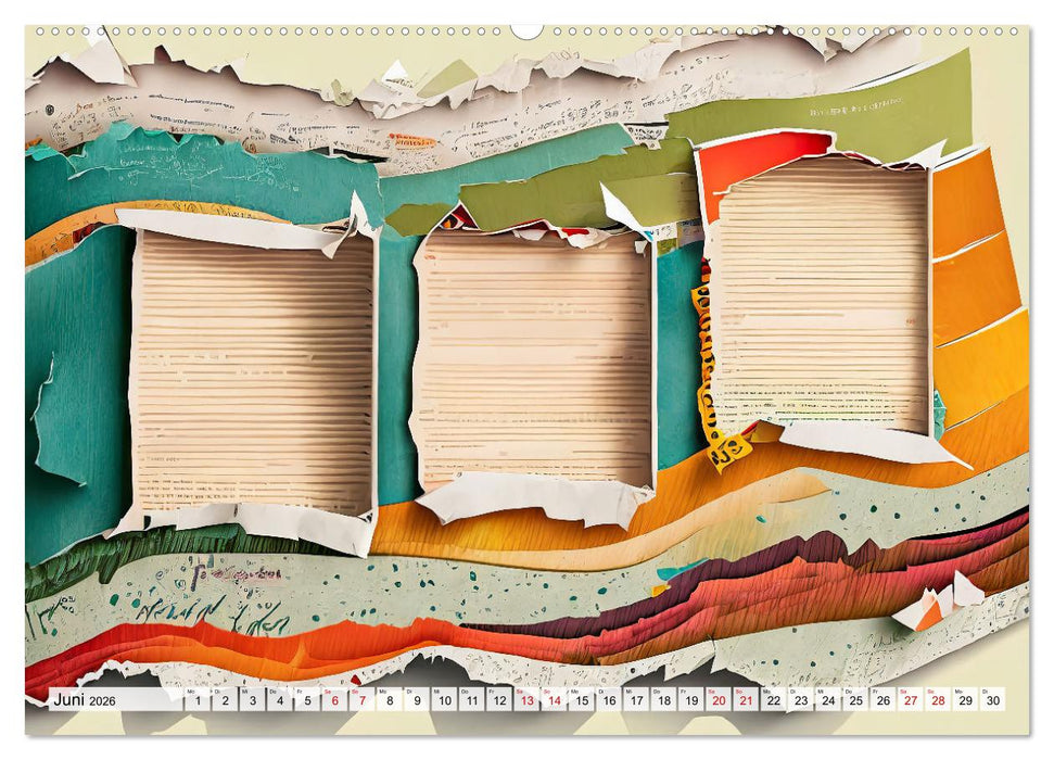 Buntes Papier Design (CALVENDO Premium Wandkalender 2026)