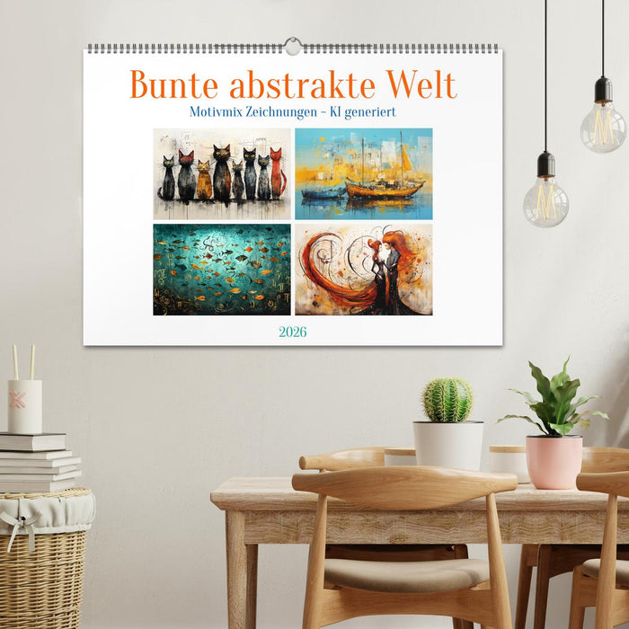 Bunte abstrakte Welt (CALVENDO Wandkalender 2026)