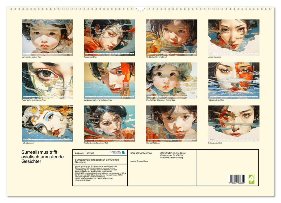 Surrealismus trifft asiatisch anmutende Gesichter (CALVENDO Wandkalender 2026)