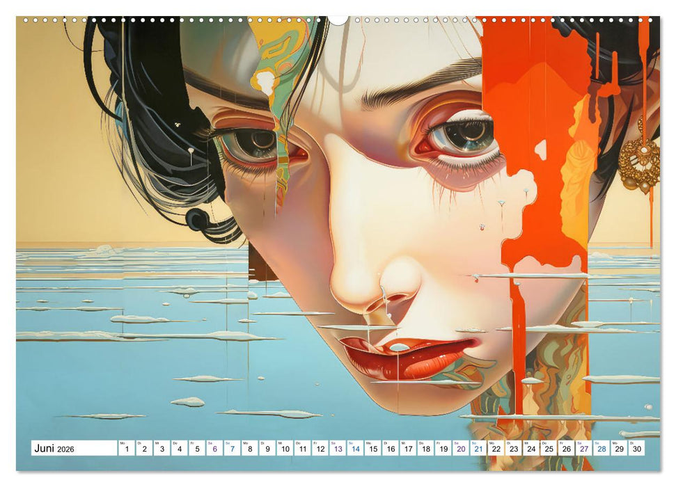 Surrealismus trifft asiatisch anmutende Gesichter (CALVENDO Wandkalender 2026)